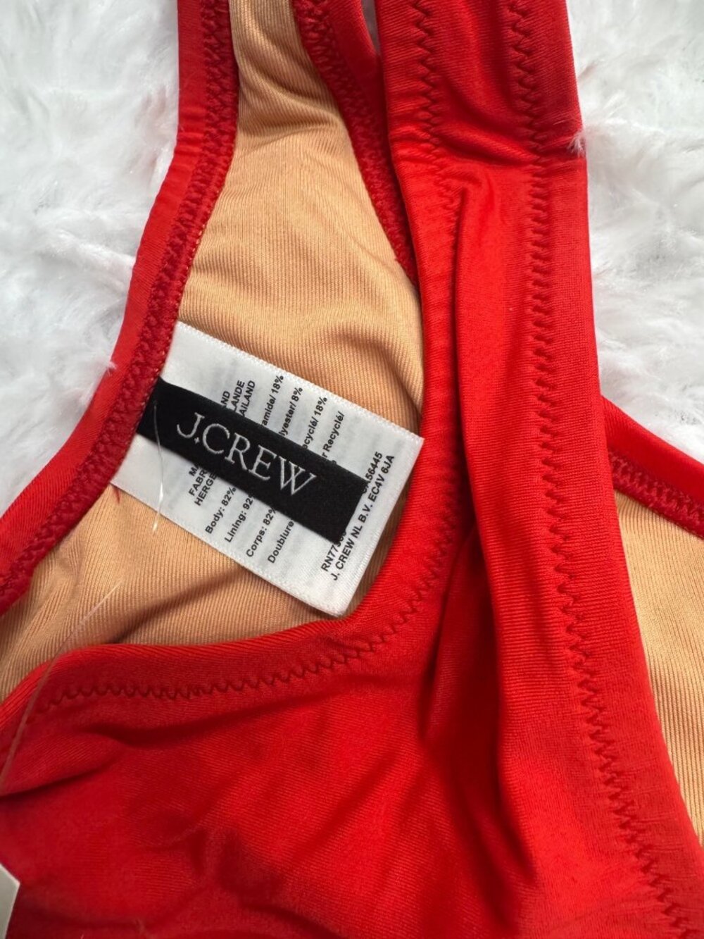 J.Crew Red Bikini Top Adjustable Back Lined Heritage Scoop Neck Bikini Top Large - Picture 7 of 10